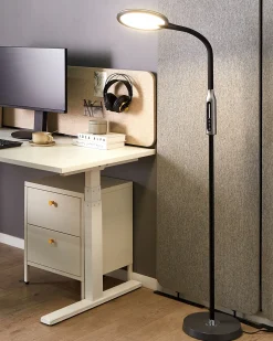 Lampa podłogowa LED CASSIOPEIA Ze ściemniaczem Metal Czarny