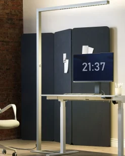Lampa podłogowa LED SAGITTA Ze ściemniaczem Metal Srebrny