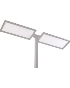 Lampa podłogowa LED SCULPTOR Z czujnikiem ruchu Metal Srebrny