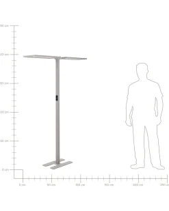 Lampa podłogowa LED SCULPTOR Z czujnikiem ruchu Metal Srebrny