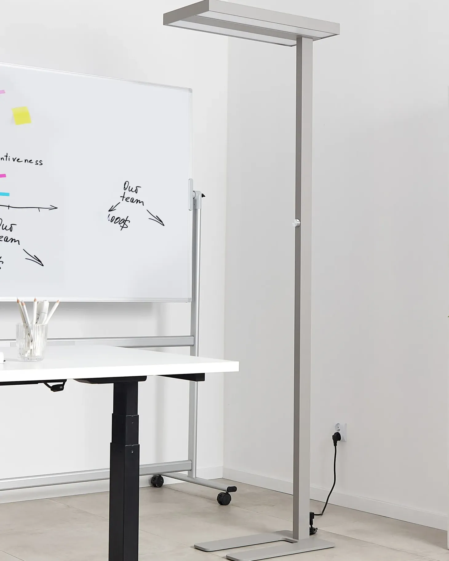 Lampa podłogowa LED TAURUS Ze ściemniaczem Metal Srebrny