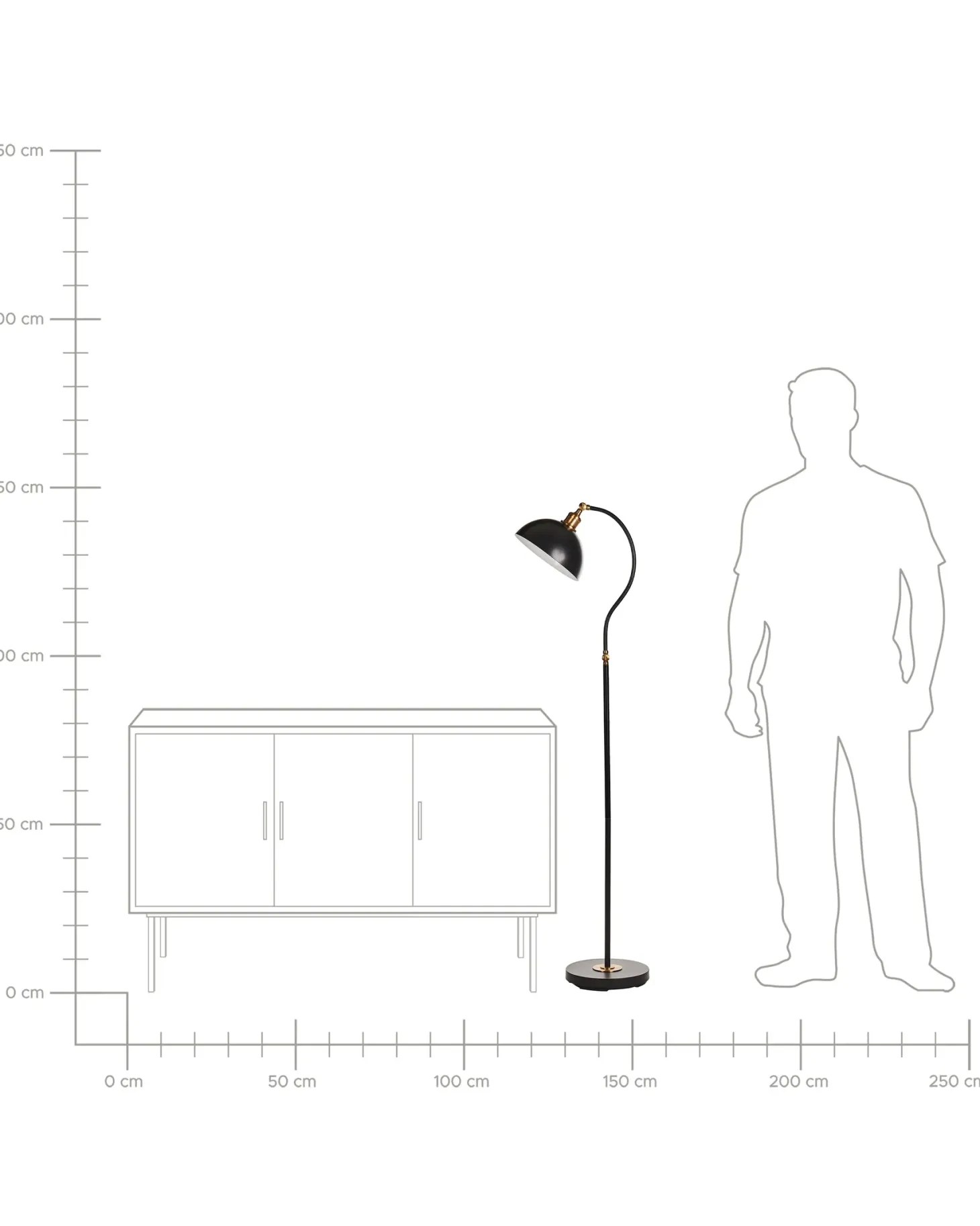 Lampa podłogowa LENNON Regulowana Metal Czarny