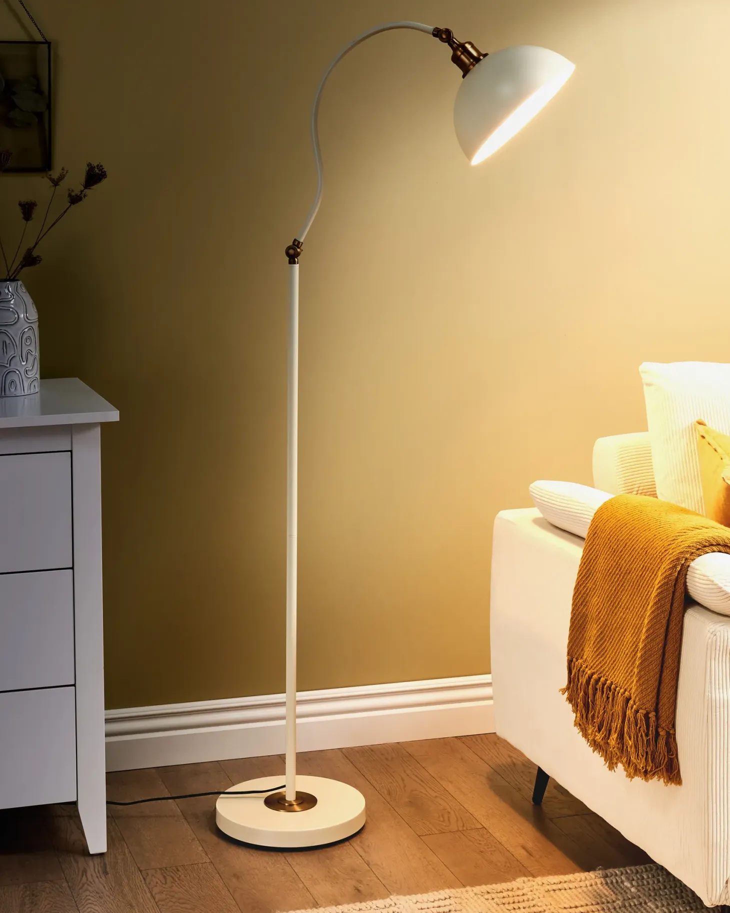 Lampa podłogowa LENNON Regulowana Metal Jasnobeżowy