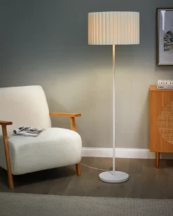 Lampa podłogowa LOURENS Metal Złamana biel