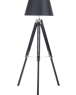 Lampa podłogowa MADEIRA Drewno sosnowe Czarny