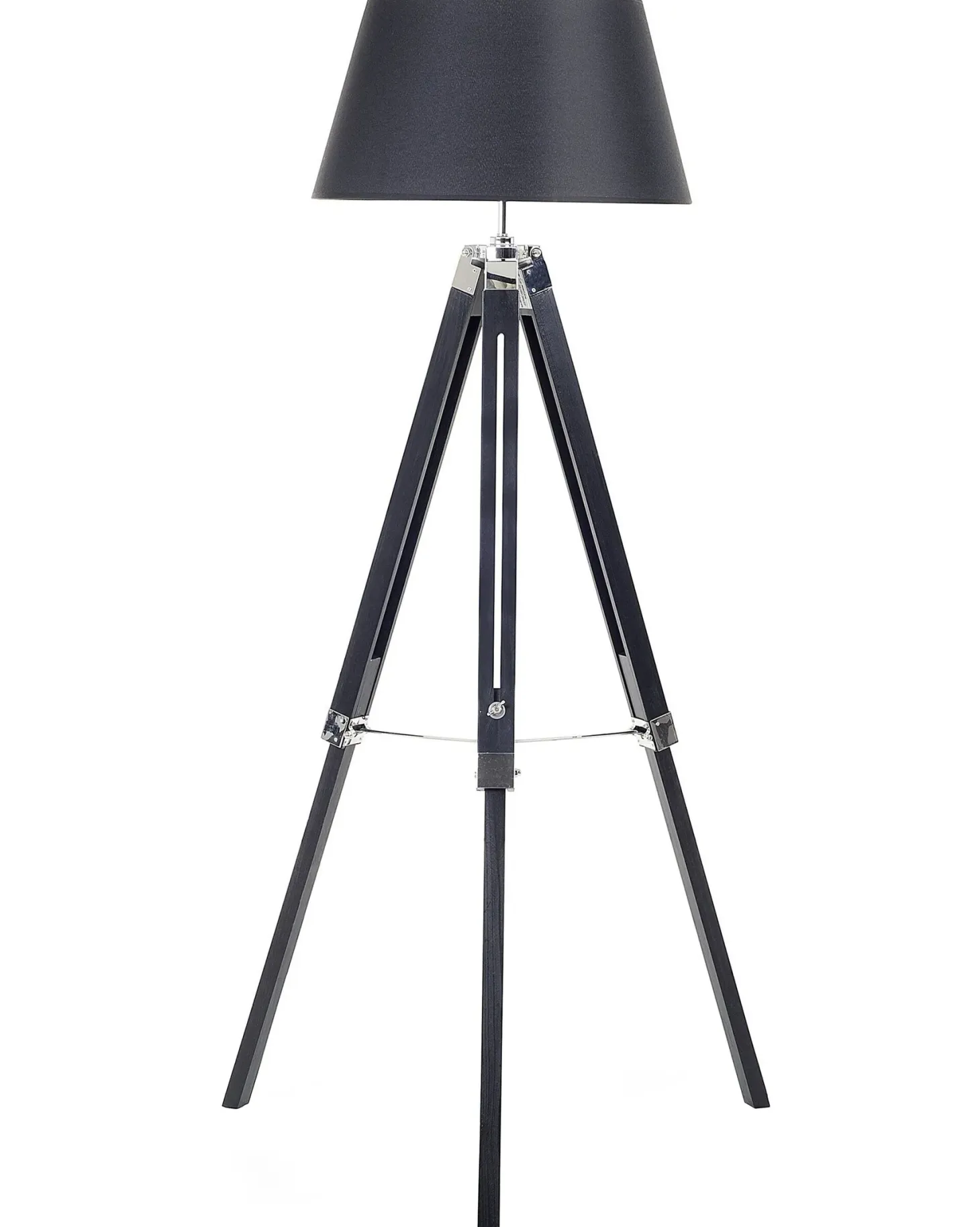Lampa podłogowa MADEIRA Drewno sosnowe Czarny