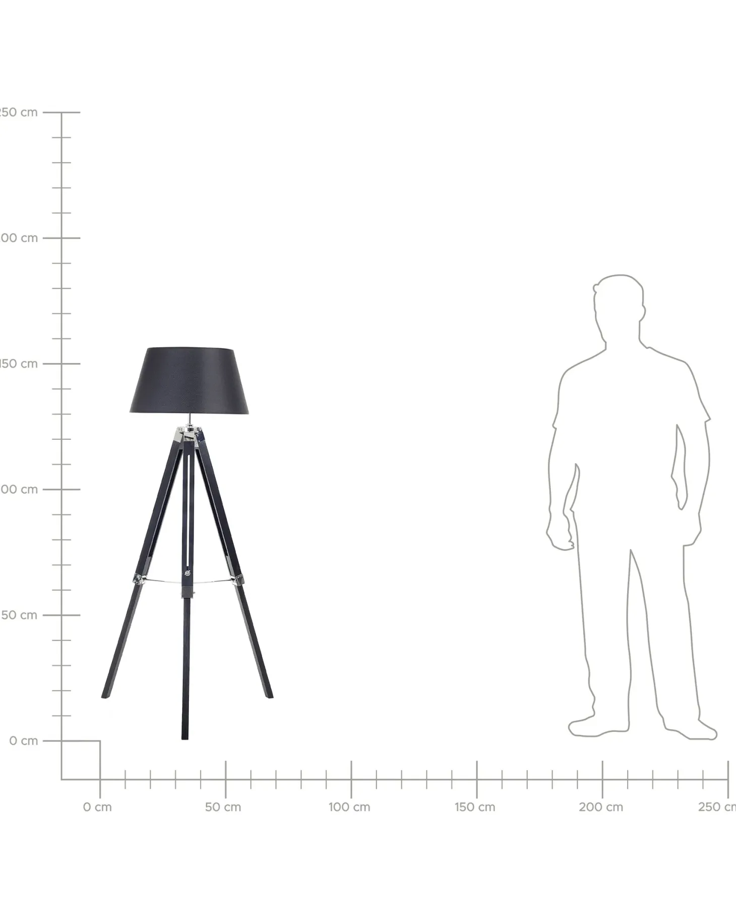 Lampa podłogowa MADEIRA Drewno sosnowe Czarny