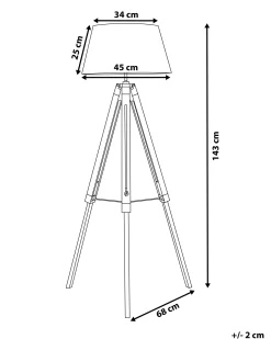 Lampa podłogowa MADEIRA Drewno sosnowe Czarny
