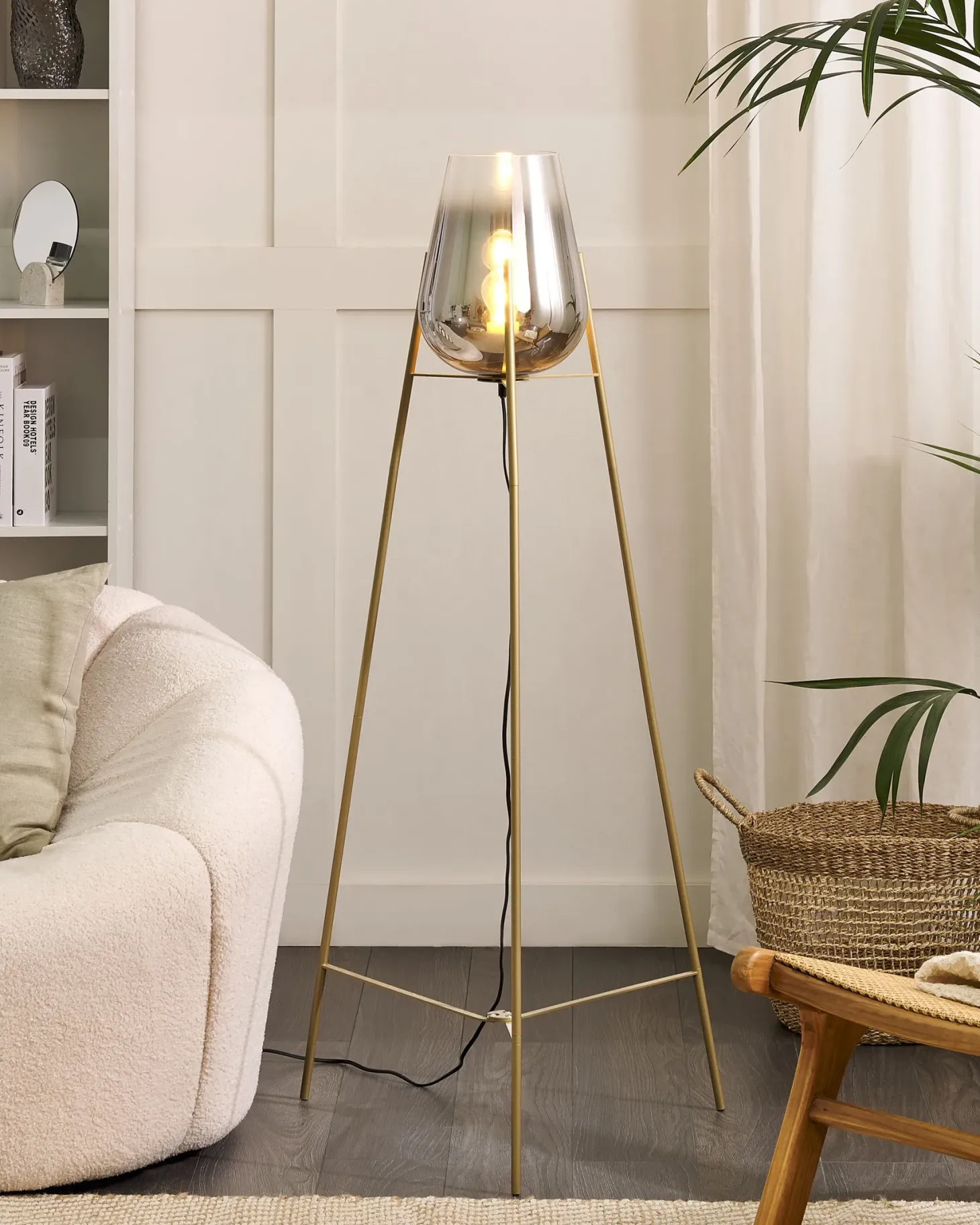 Lampa podłogowa MENA Metal Złoty