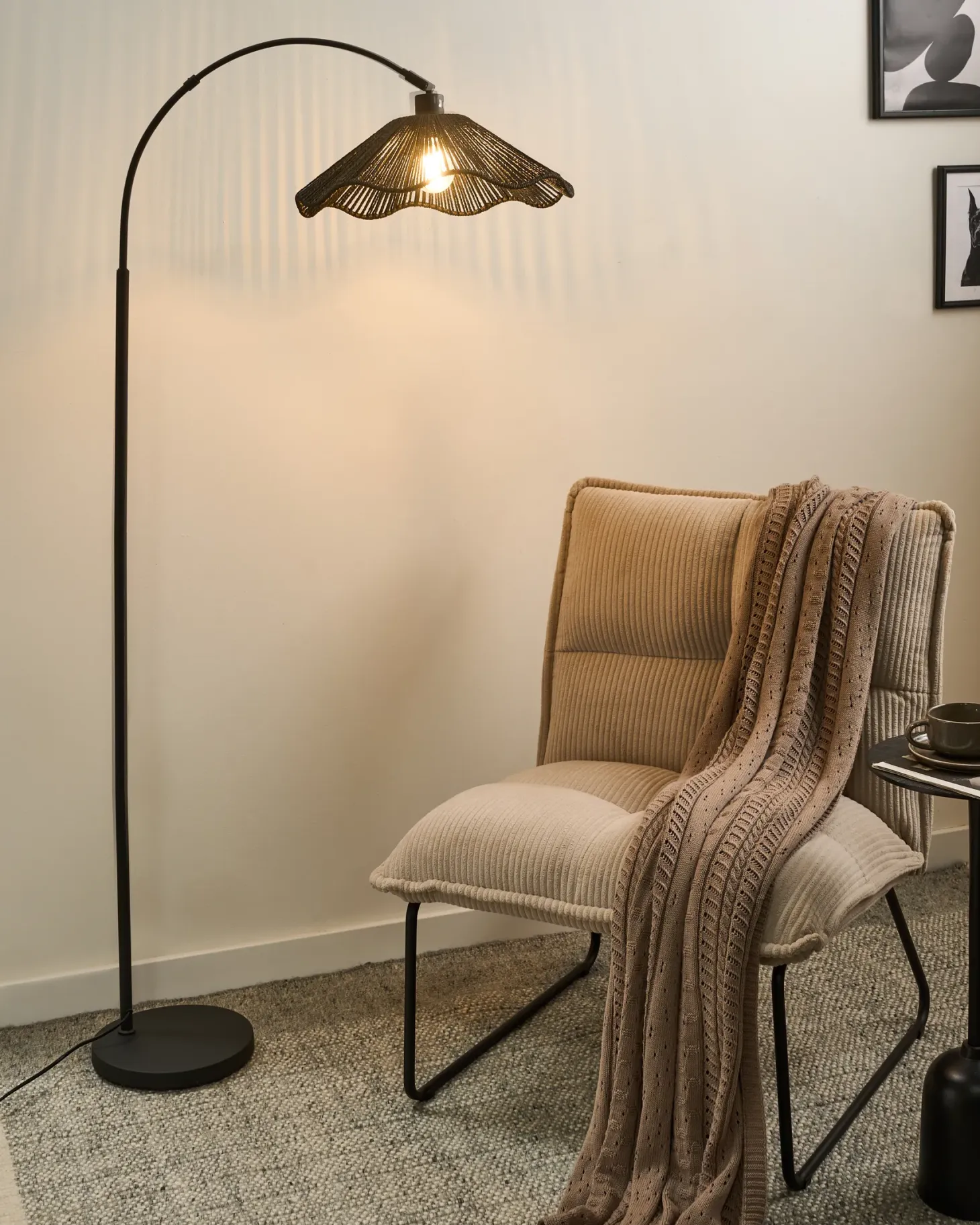 Lampa podłogowa MIGORI Papier Czarny