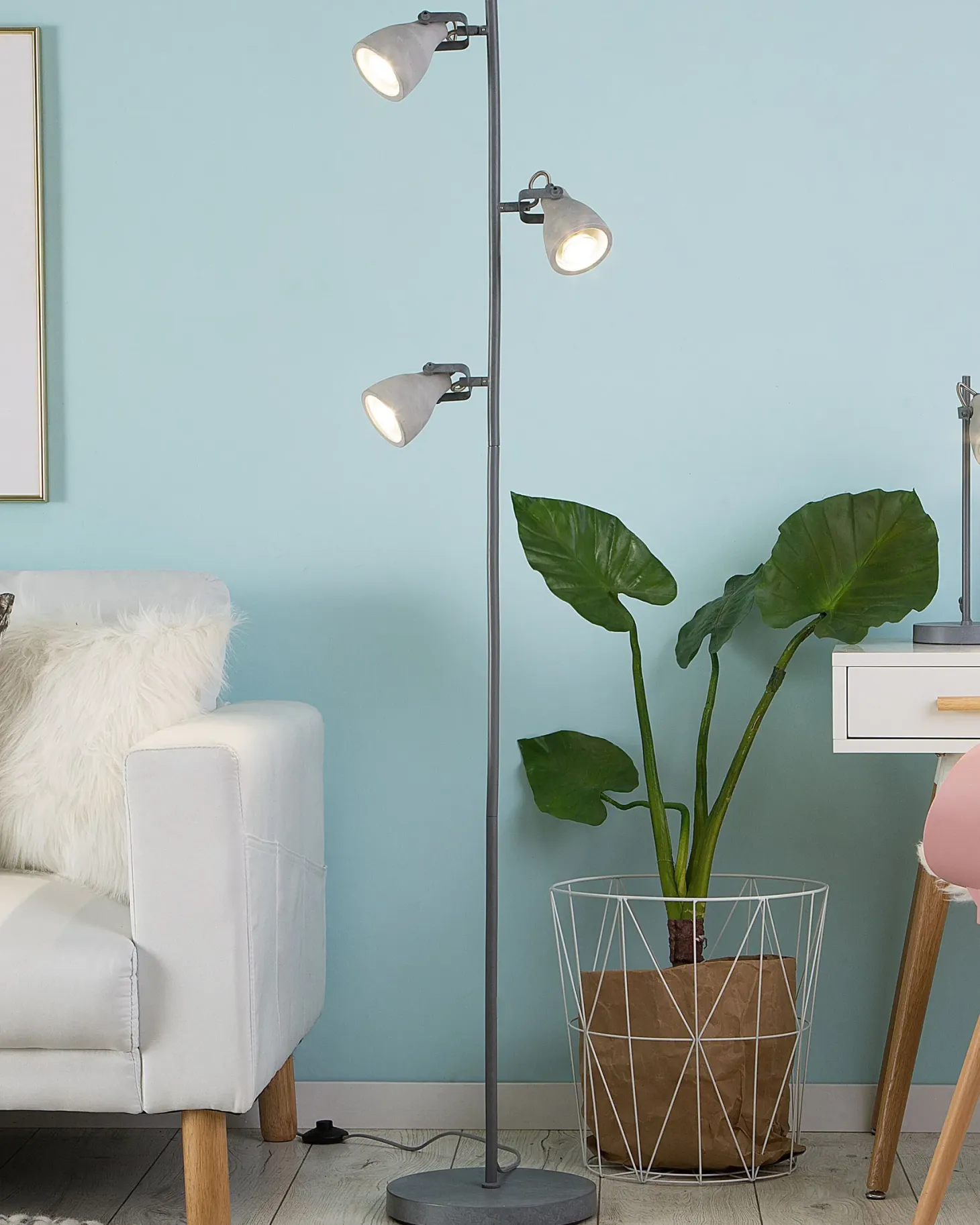 Lampa podłogowa MISTAGO Regulowana Beton Szary