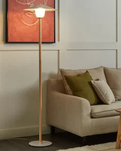 Lampa podłogowa MOPPY Drewno dębowe Biały