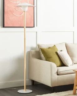 Lampa podłogowa MOPPY Drewno dębowe Biały