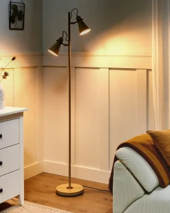 Lampa podłogowa MOYOLA Regulowana Metal Beżowy