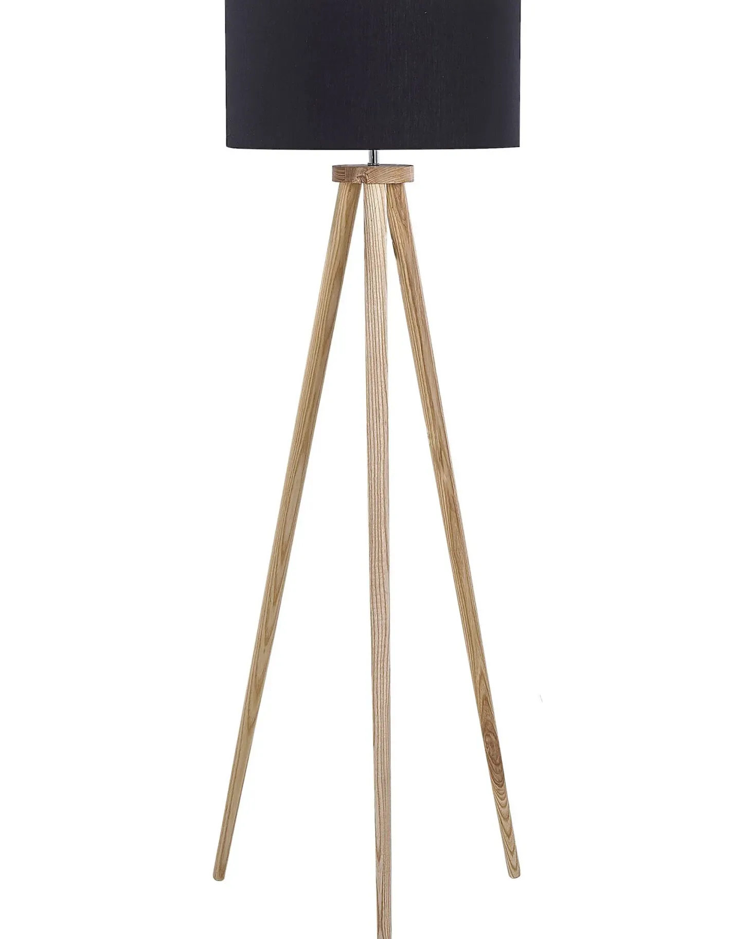 Lampa podłogowa NITRA Drewno dębowe Czarny