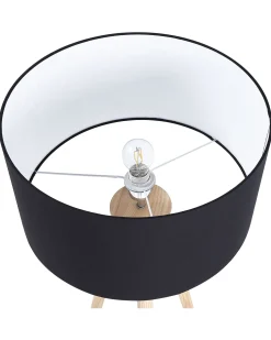 Lampa podłogowa NITRA Drewno dębowe Czarny
