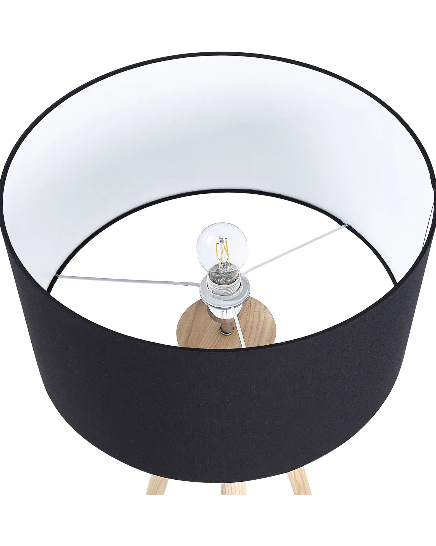 Lampa podłogowa NITRA Drewno dębowe Czarny