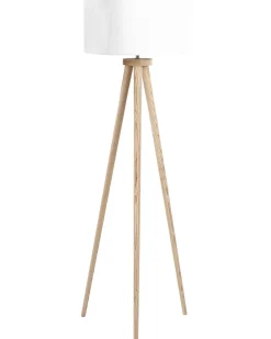 Lampa podłogowa NITRA Drewno dębowe Biały