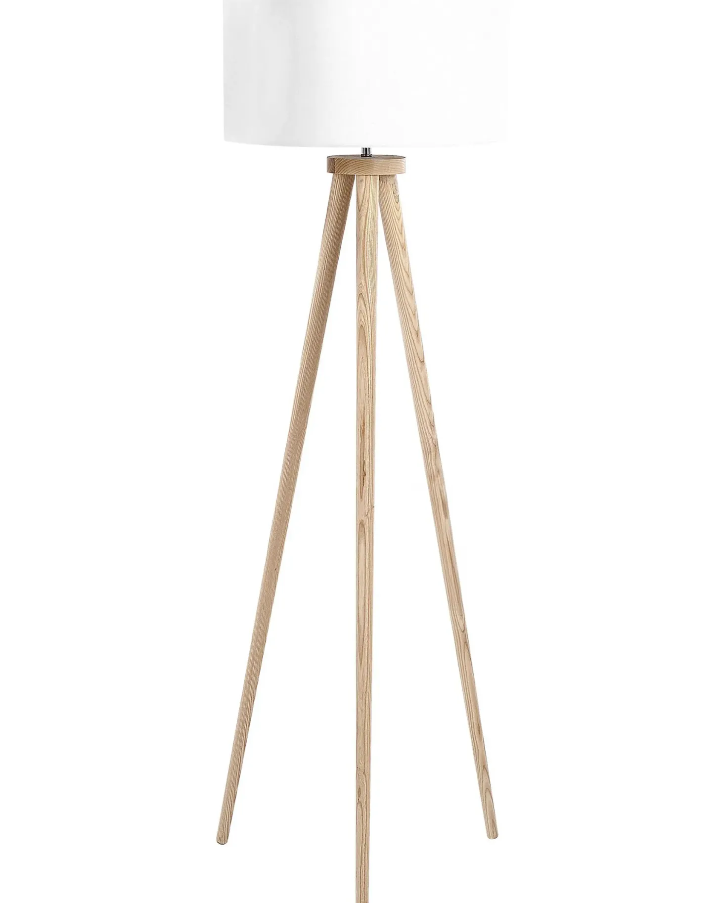 Lampa podłogowa NITRA Drewno dębowe Biały