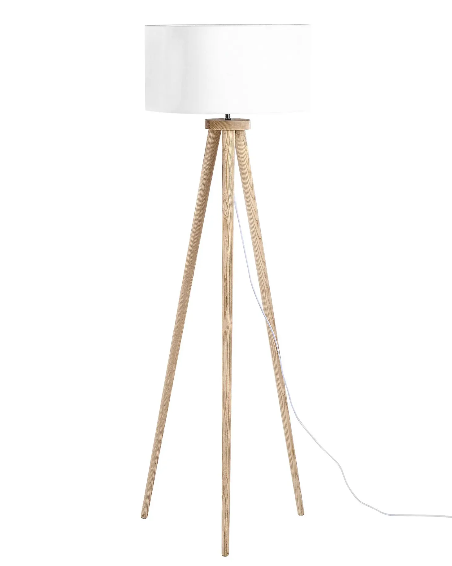 Lampa podłogowa NITRA Drewno dębowe Biały