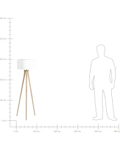 Lampa podłogowa NITRA Drewno dębowe Biały