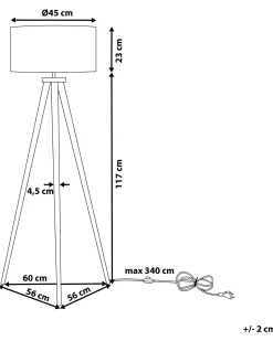 Lampa podłogowa NITRA Drewno dębowe Biały