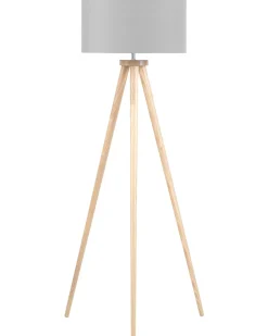 Lampa podłogowa NITRA Drewno dębowe Szary