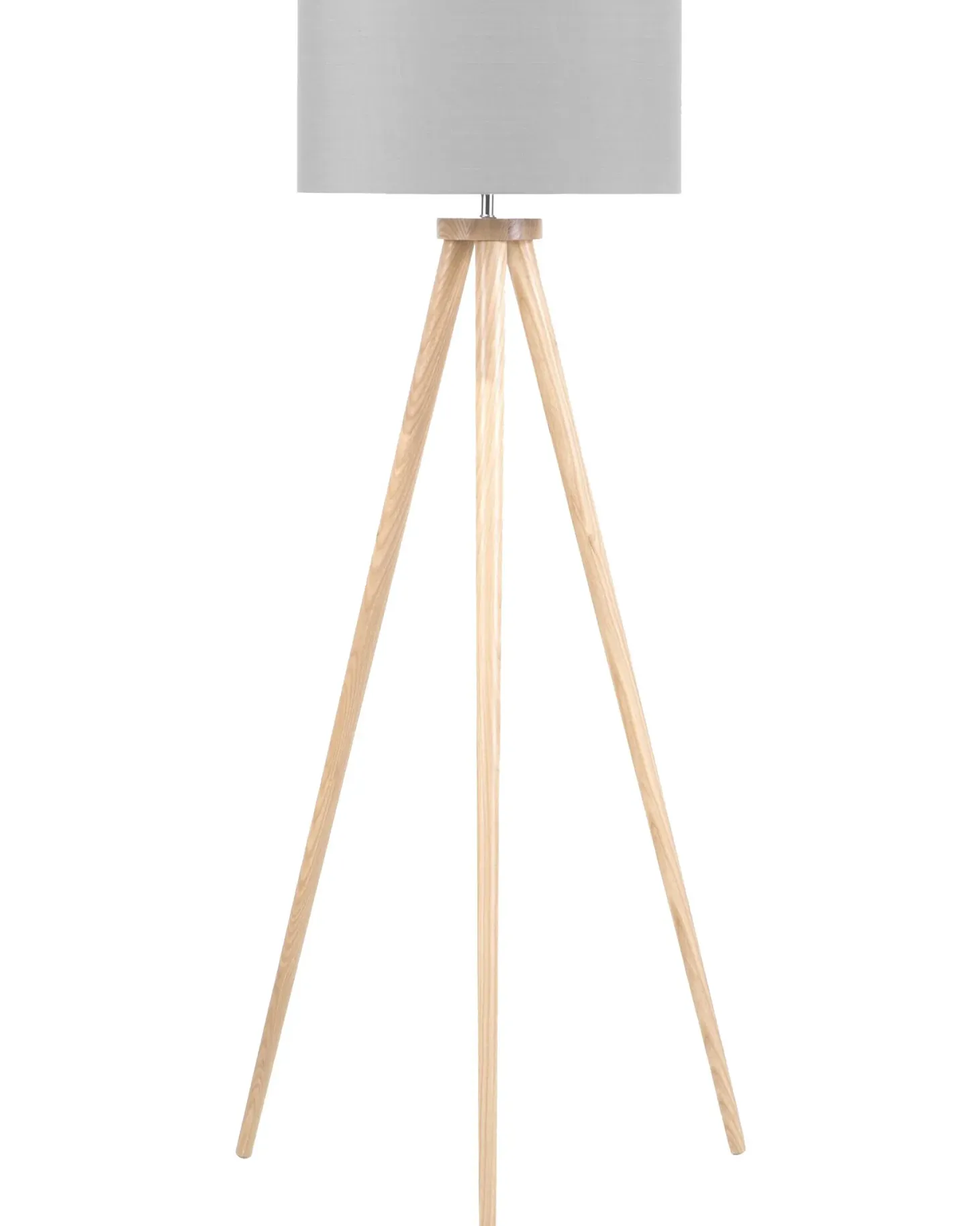 Lampa podłogowa NITRA Drewno dębowe Szary