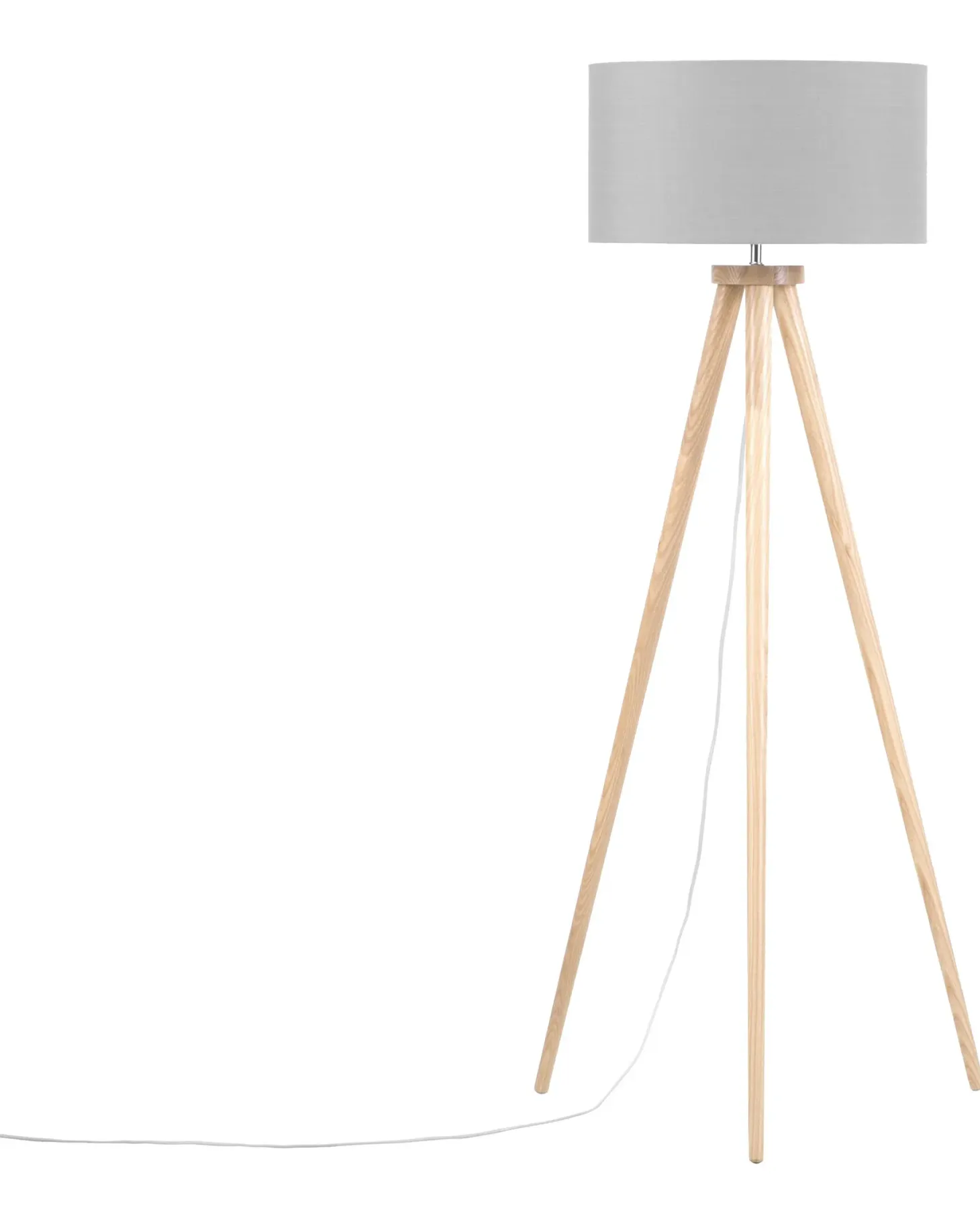 Lampa podłogowa NITRA Drewno dębowe Szary