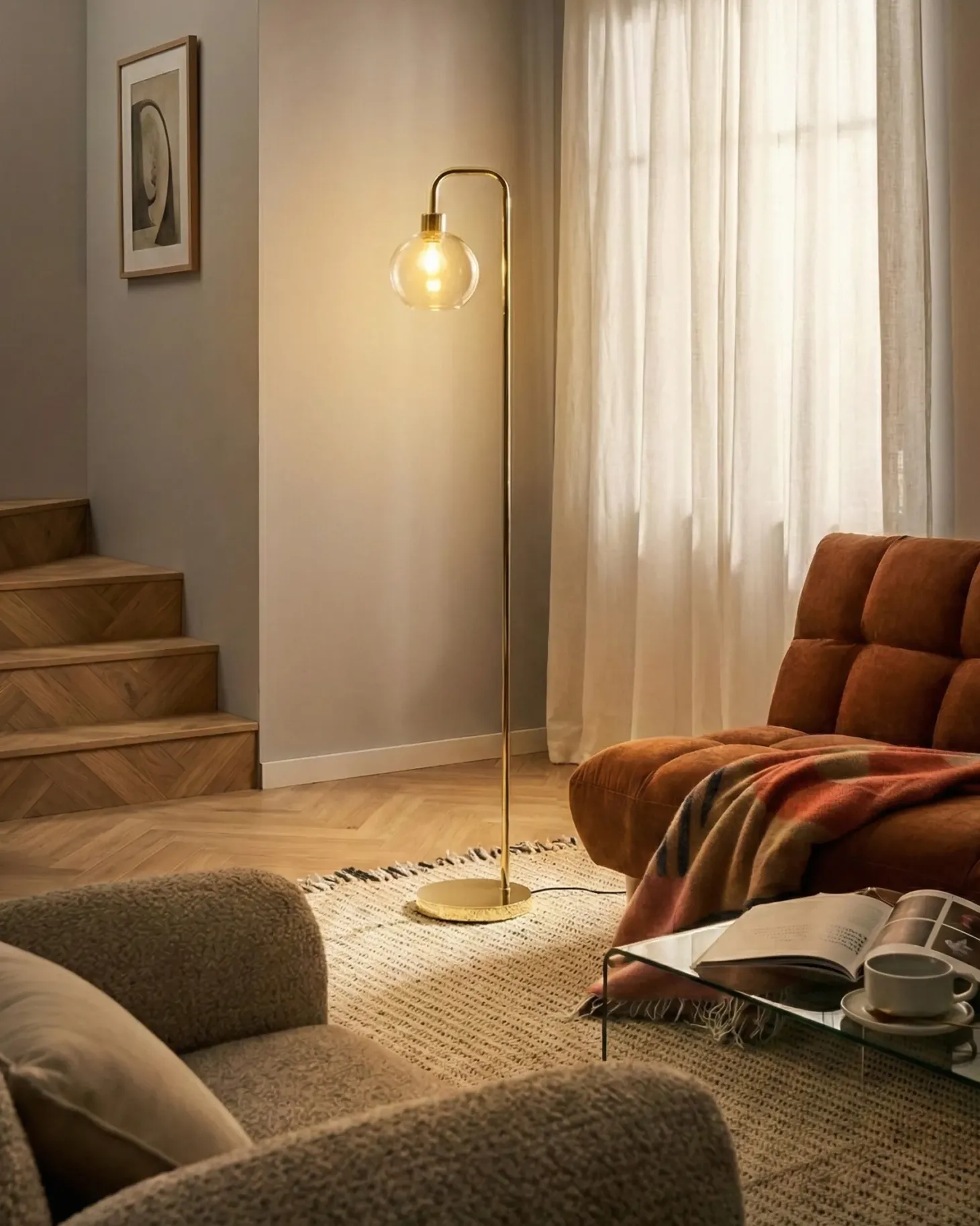 Lampa podłogowa OKAVANGO Metal Złoty
