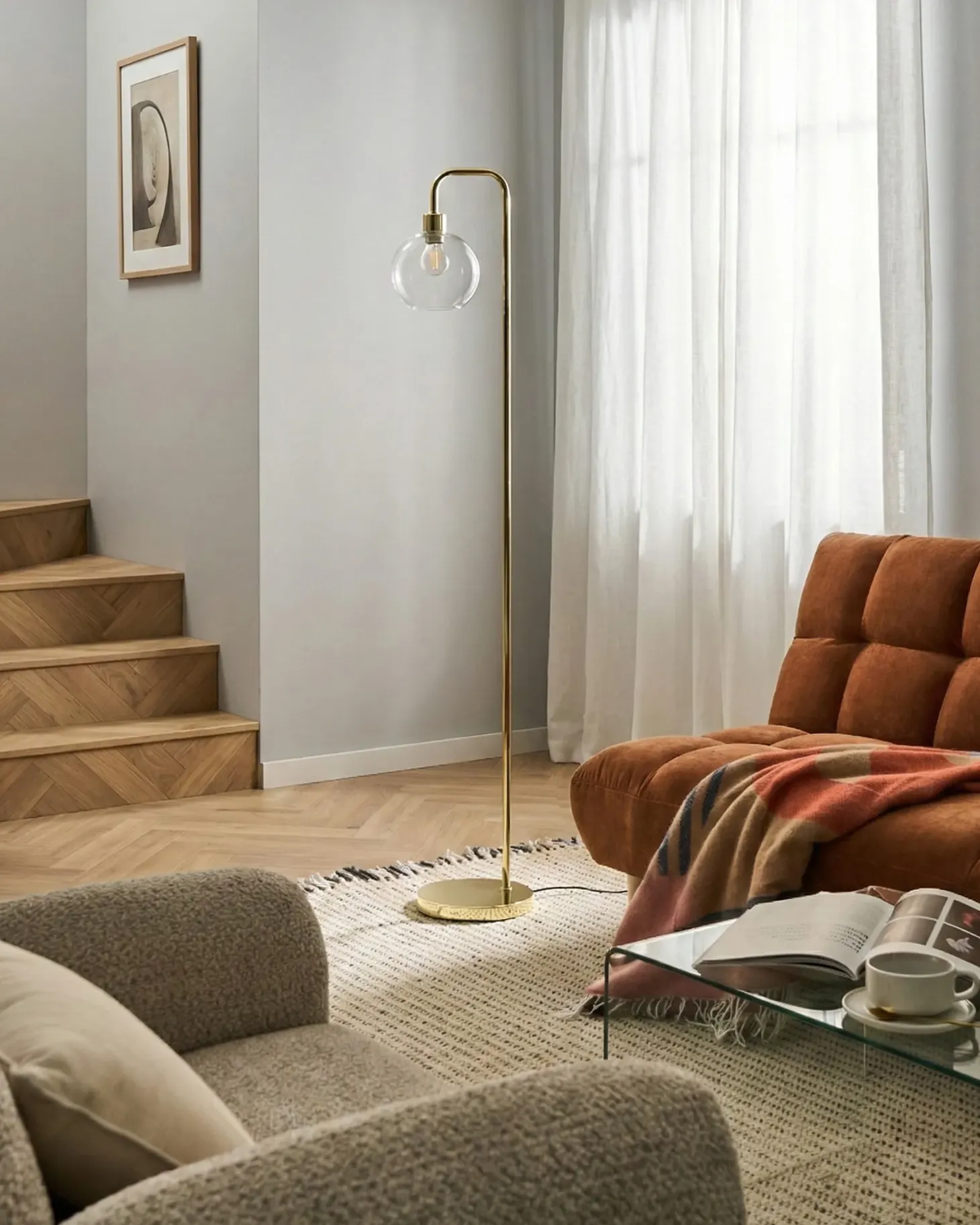 Lampa podłogowa OKAVANGO Metal Złoty