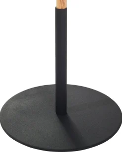 Lampa podłogowa OWENS Regulowana Drewno dębowe Czarny
