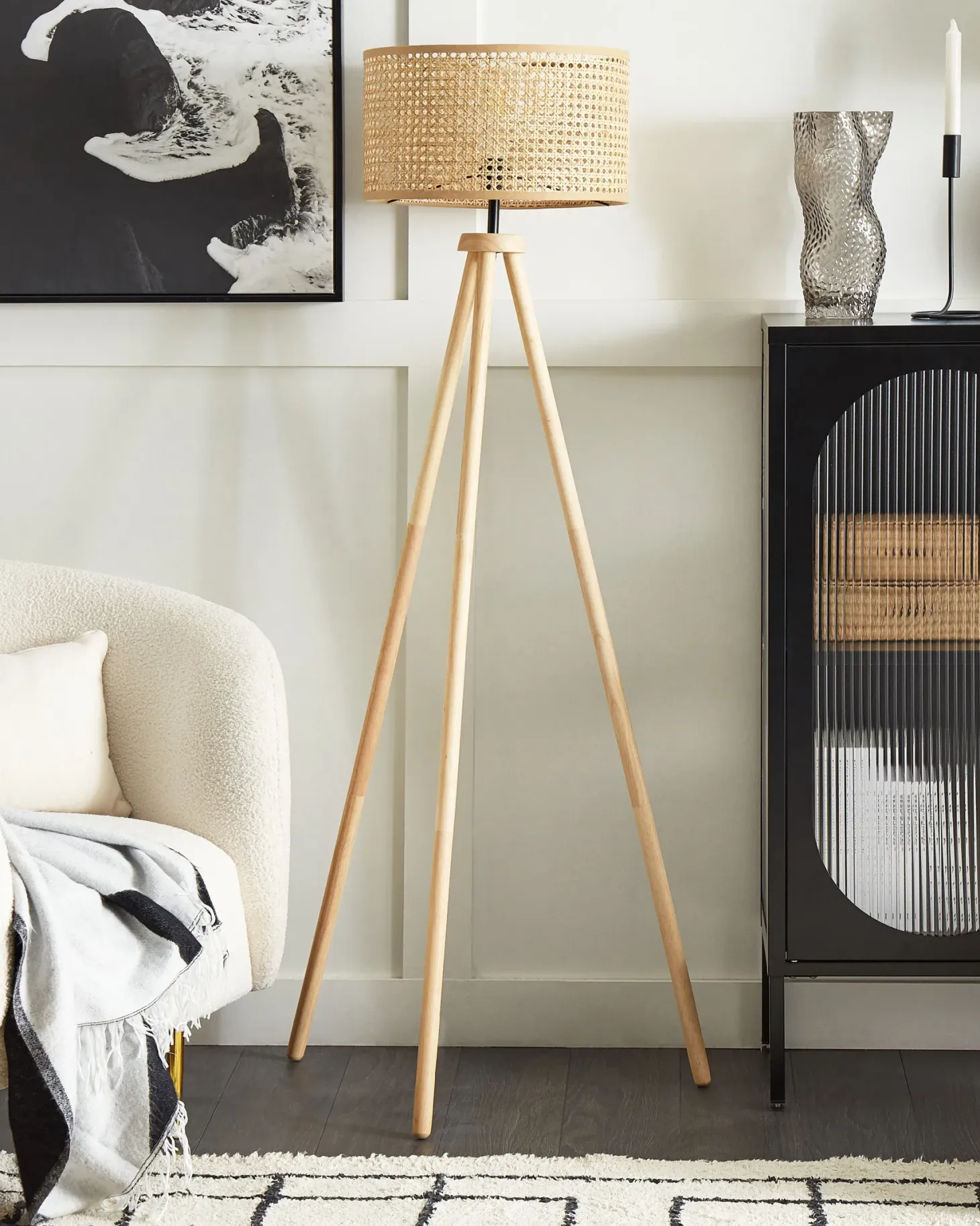 Lampa podłogowa PENTON Rattan Naturalny