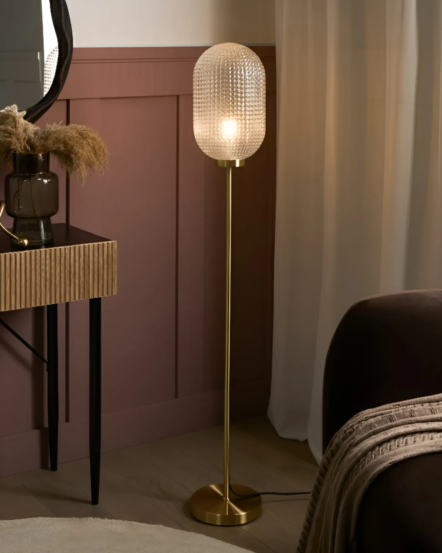 Lampa podłogowa PORTERO Metal Złoty
