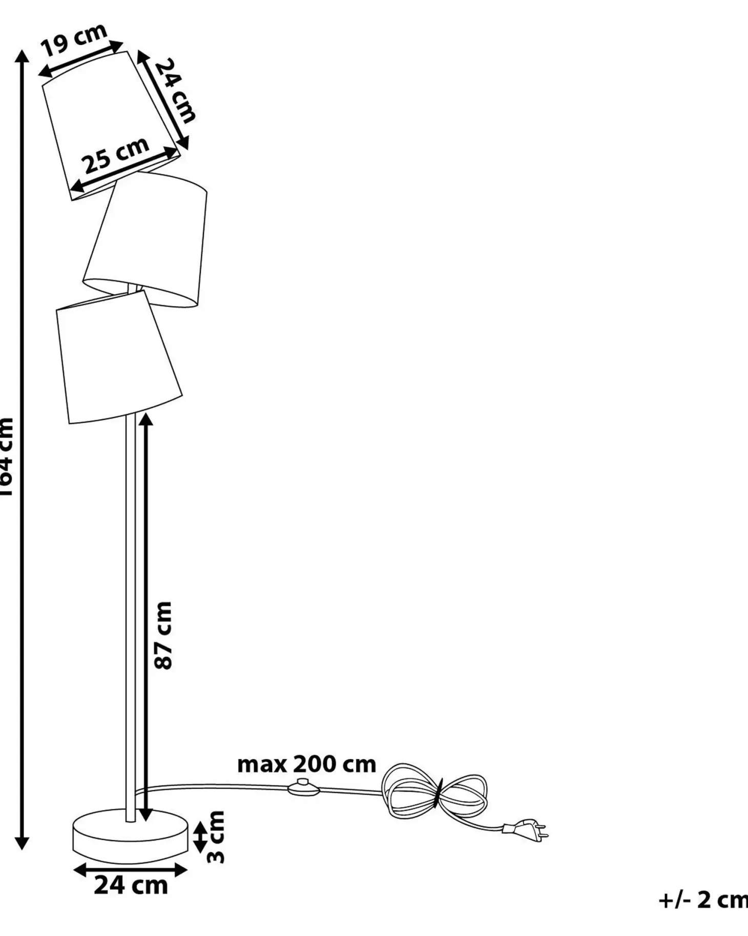 Lampa podłogowa RIO GRANDE Metal Złamana biel