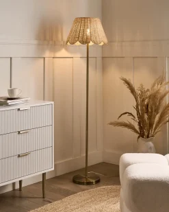 Lampa podłogowa SALM Rattan Naturalny