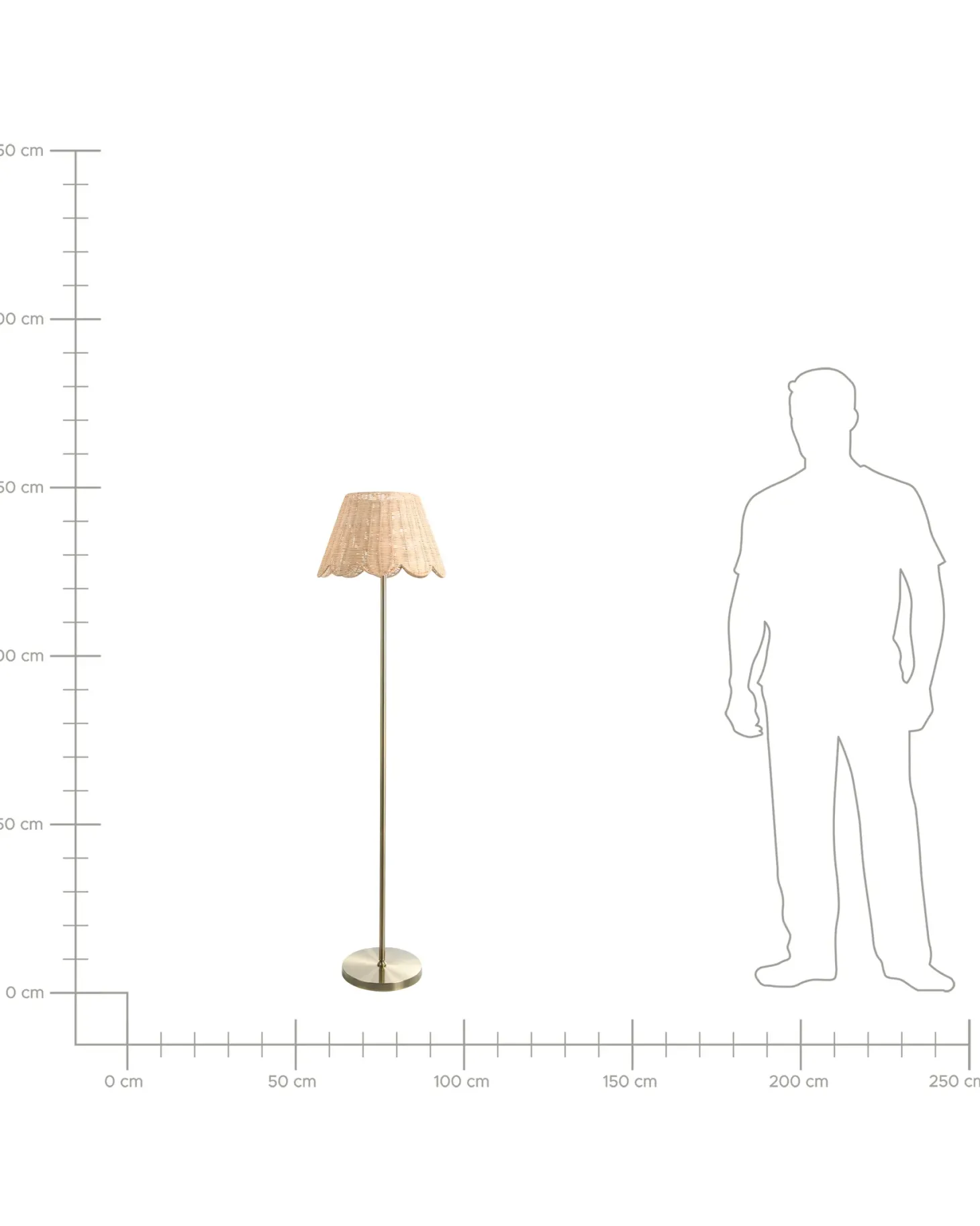 Lampa podłogowa SALM Rattan Naturalny