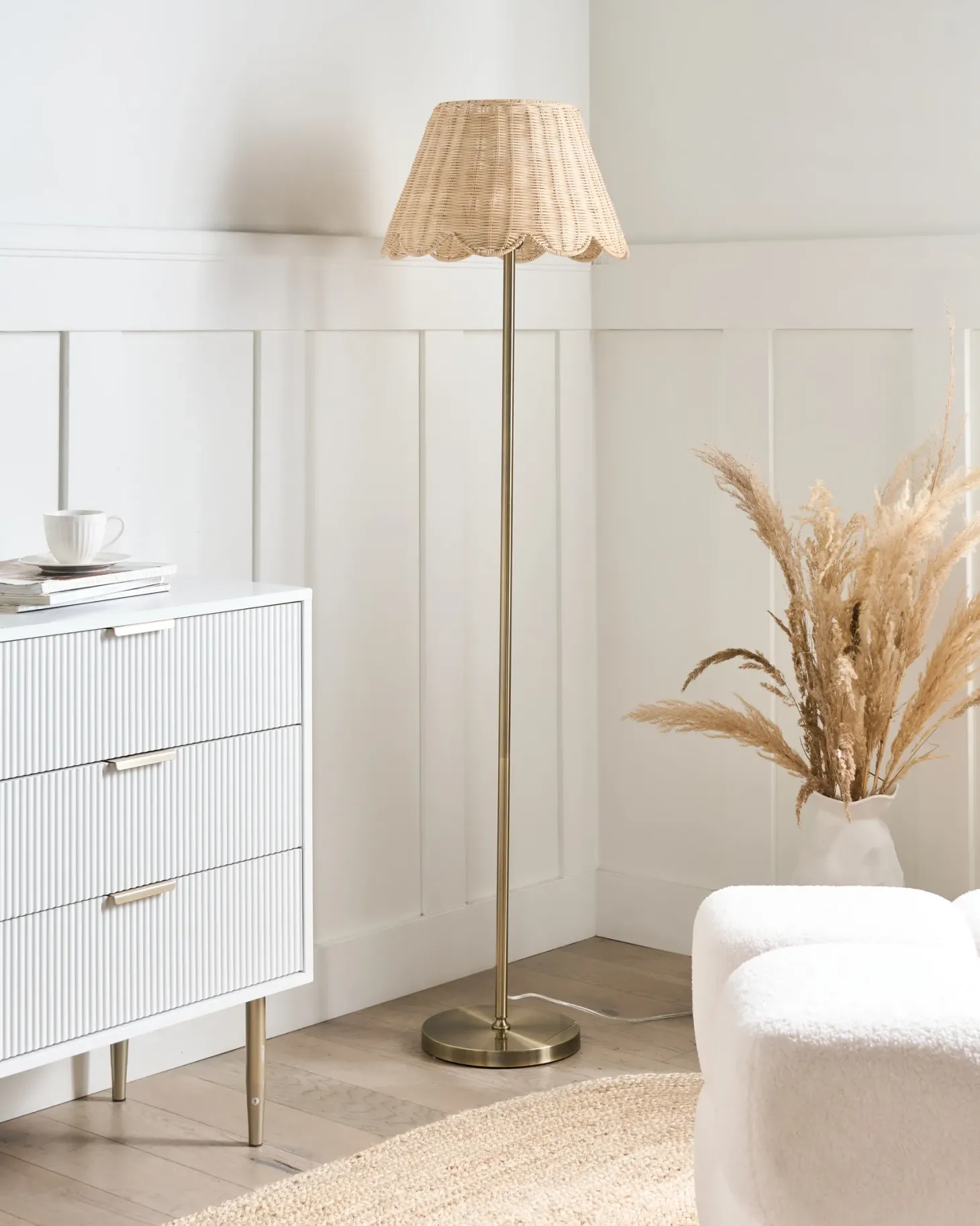 Lampa podłogowa SALM Rattan Naturalny