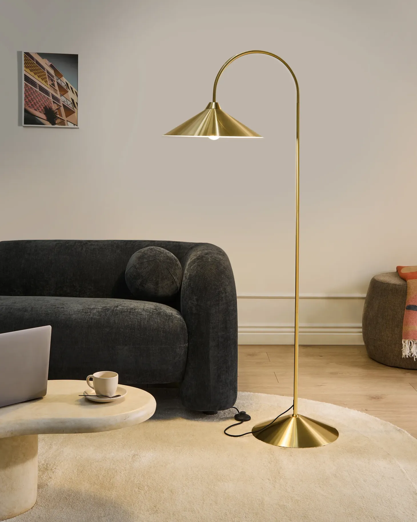 Lampa podłogowa SAVEGRE Metal Złoty