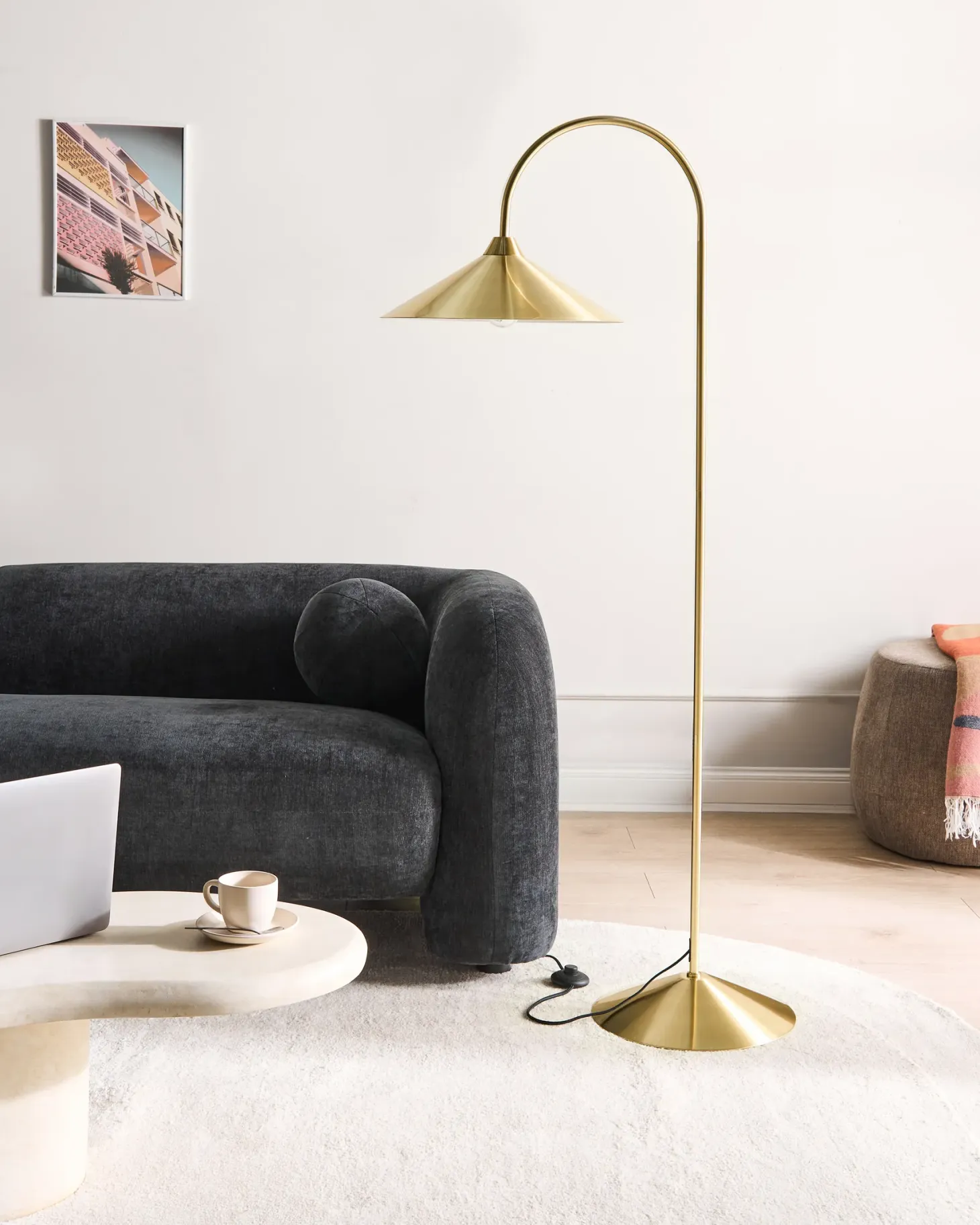 Lampa podłogowa SAVEGRE Metal Złoty