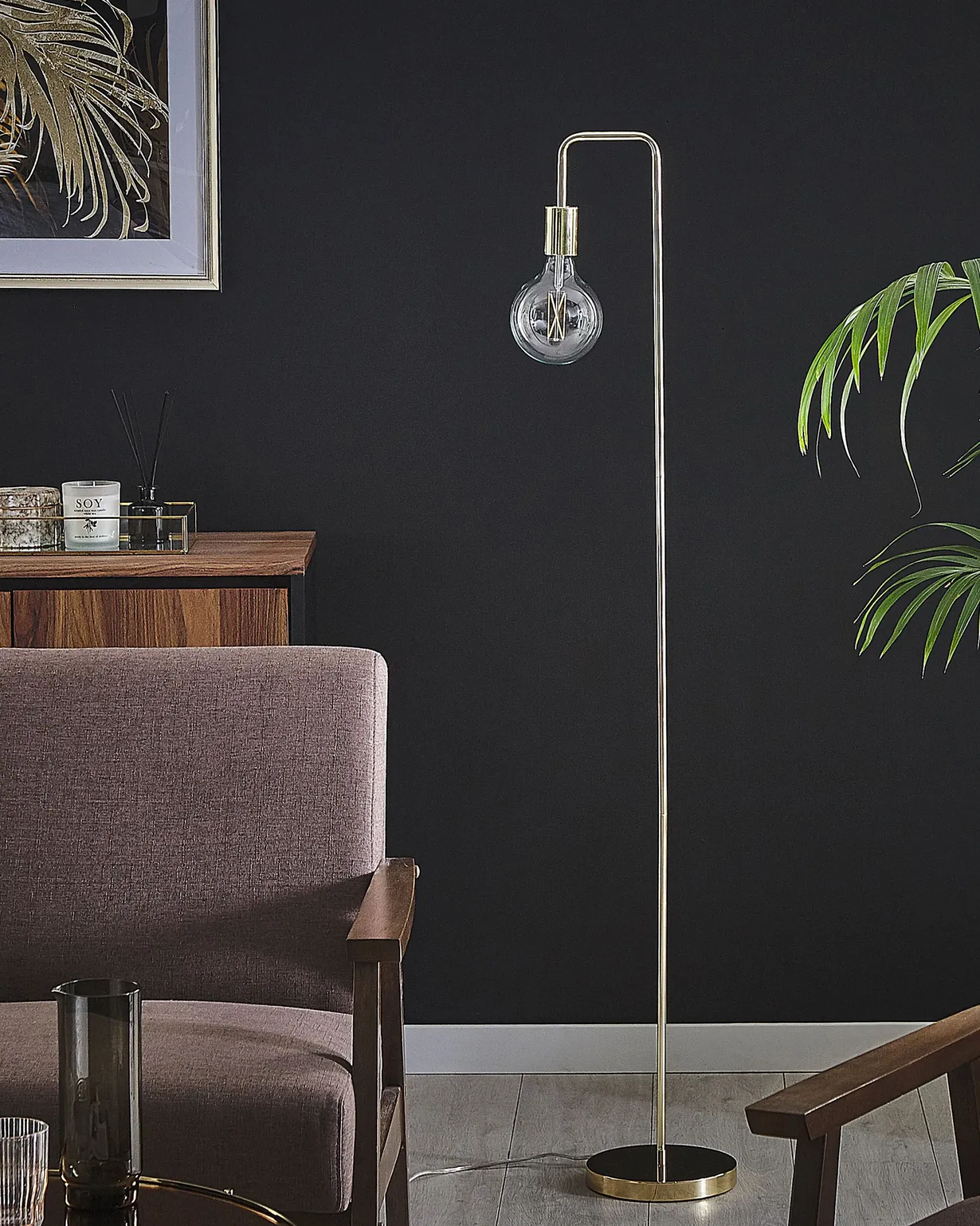 Lampa podłogowa SAVENA Metal Złoty