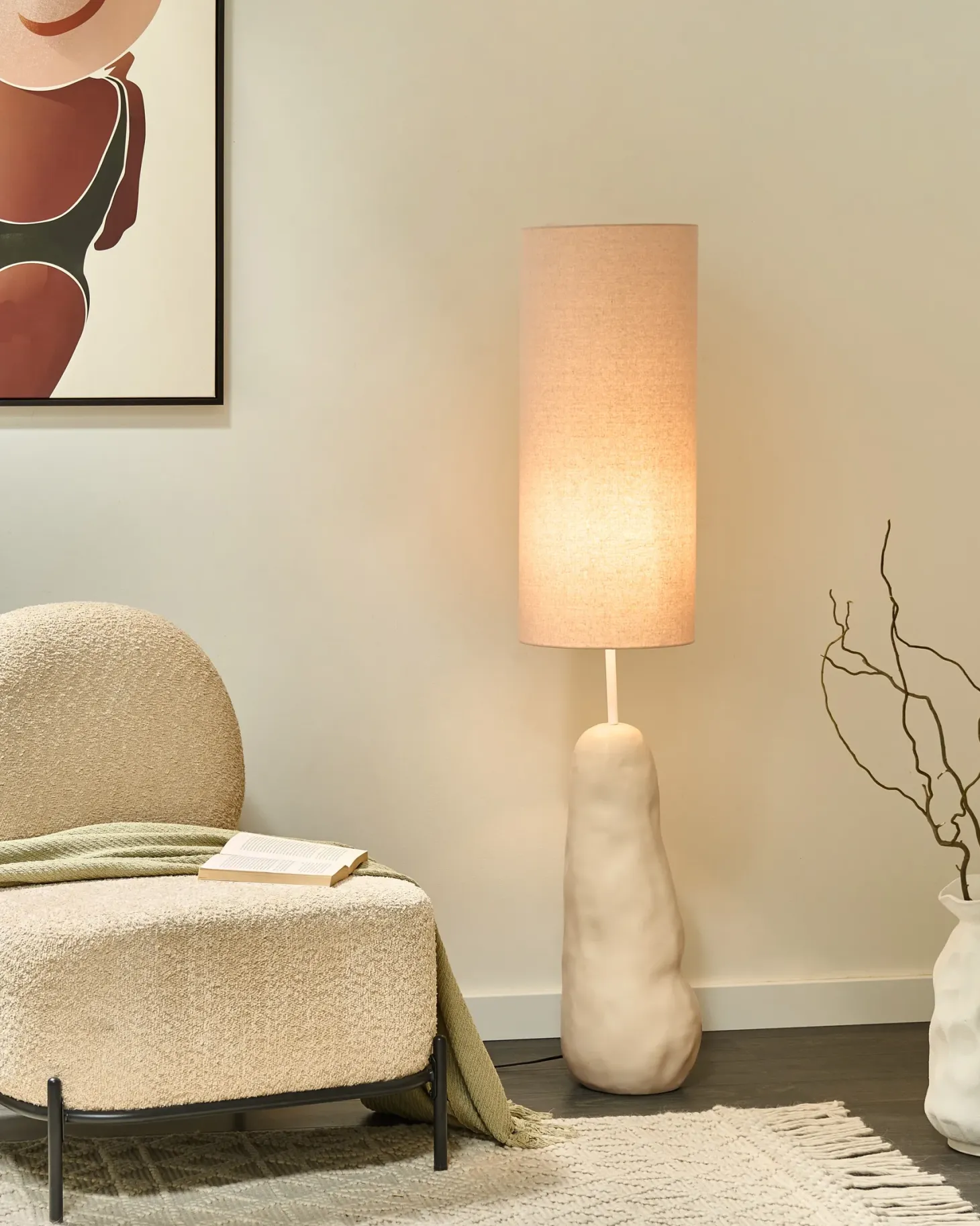 Lampa podłogowa SELB Ceramika Jasnobeżowy