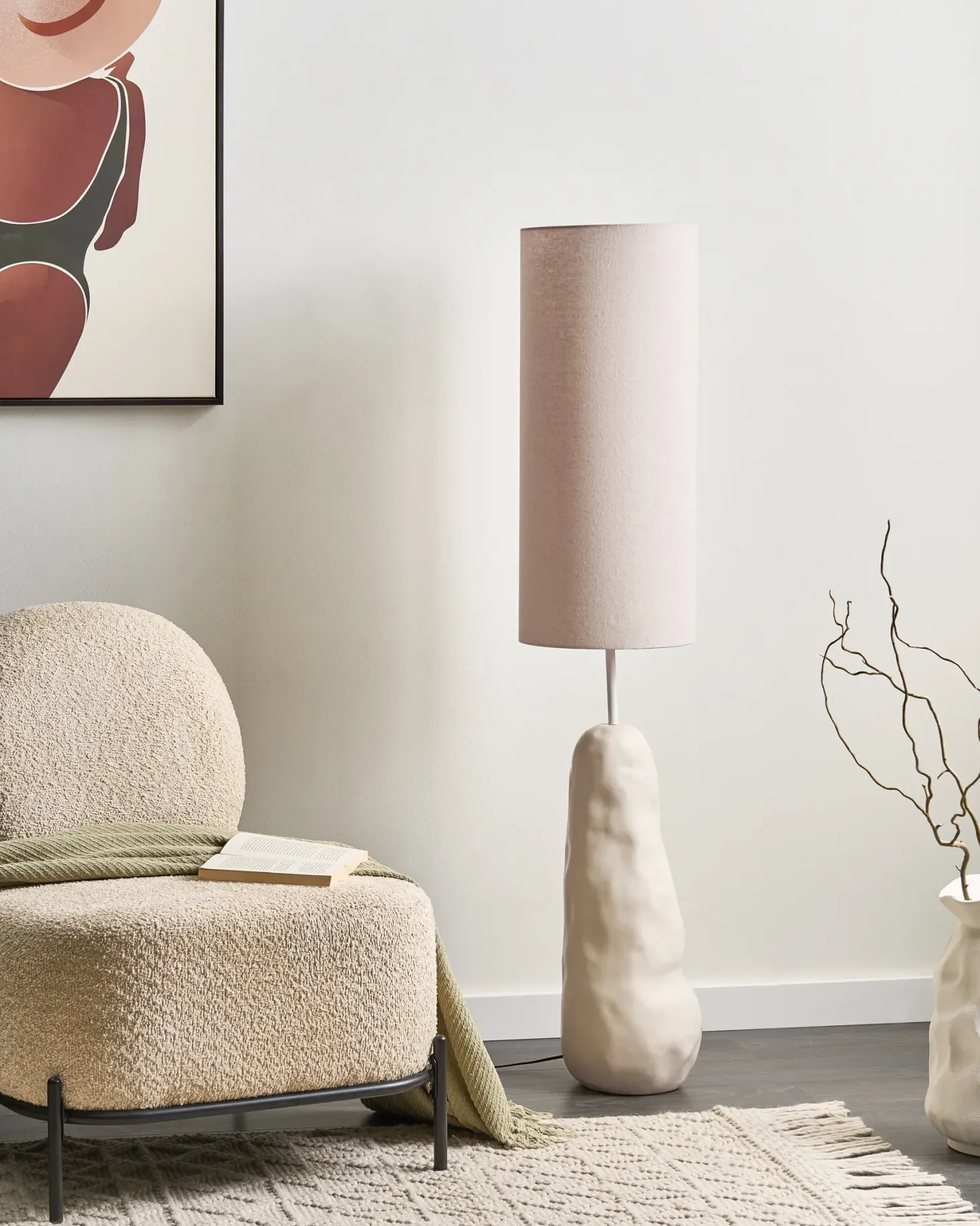 Lampa podłogowa SELB Ceramika Jasnobeżowy
