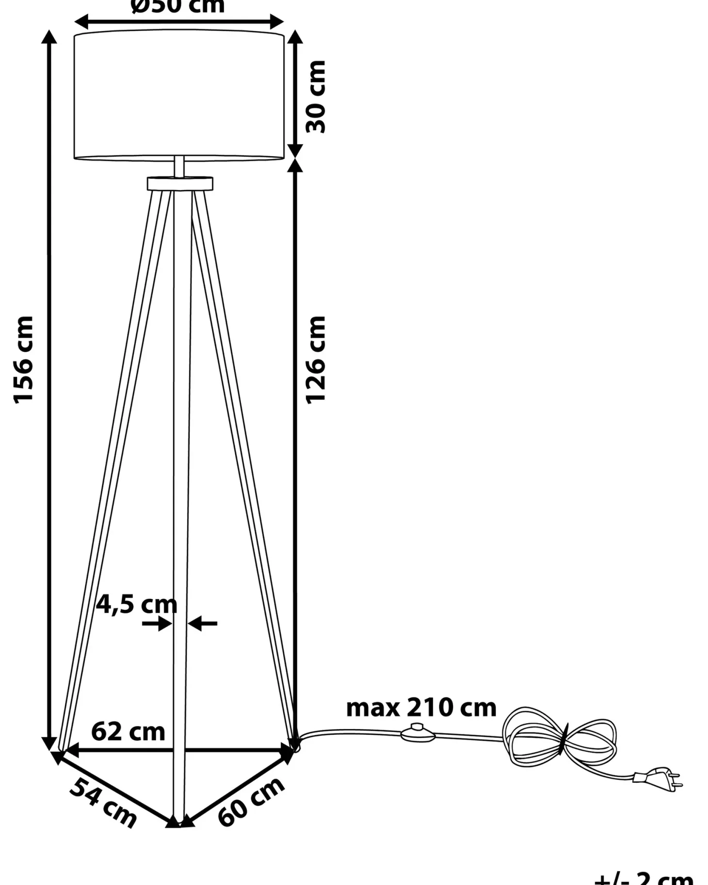 Lampa podłogowa STILETTO Metal Czarny