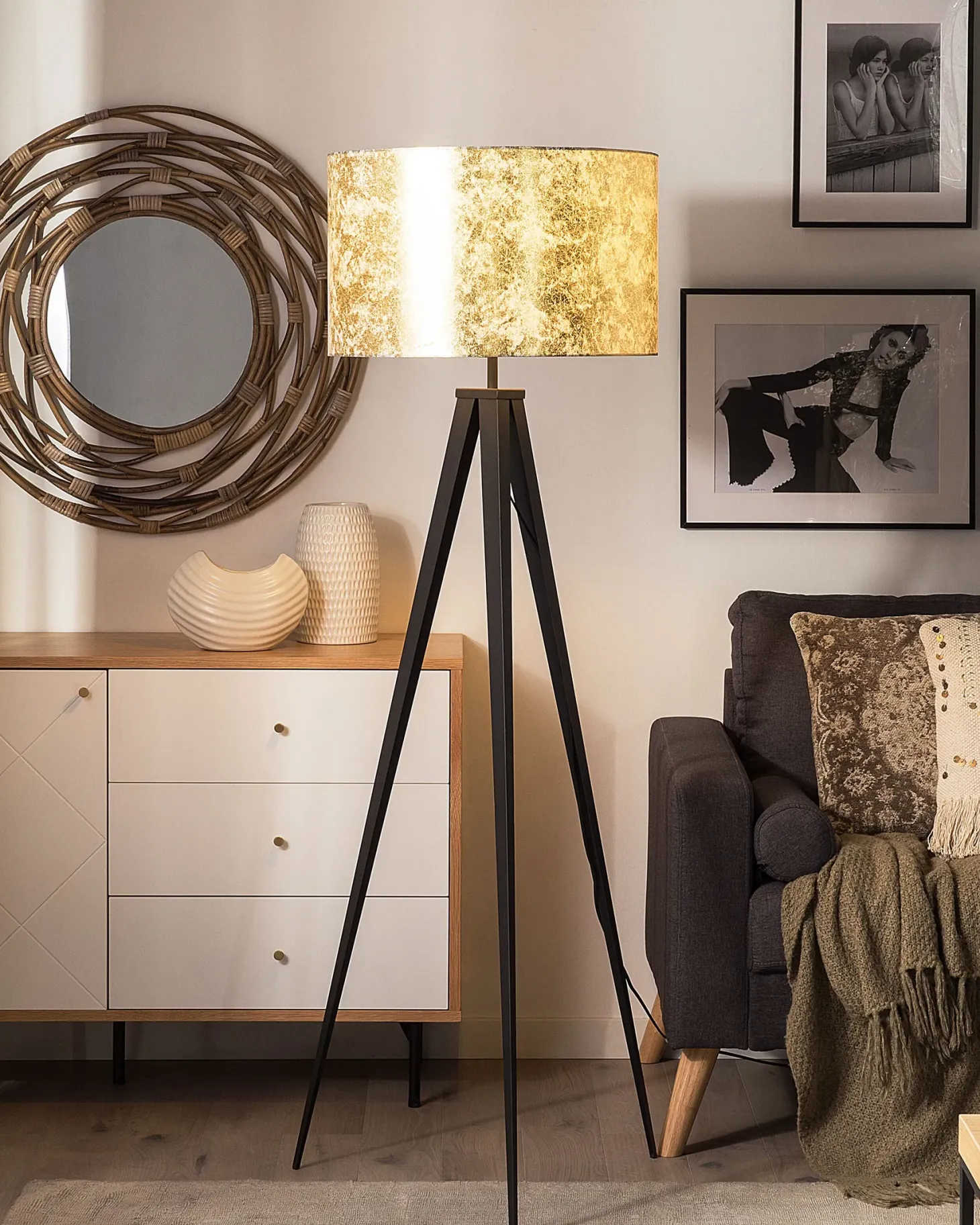 Lampa podłogowa STILETTO Metal Złoty