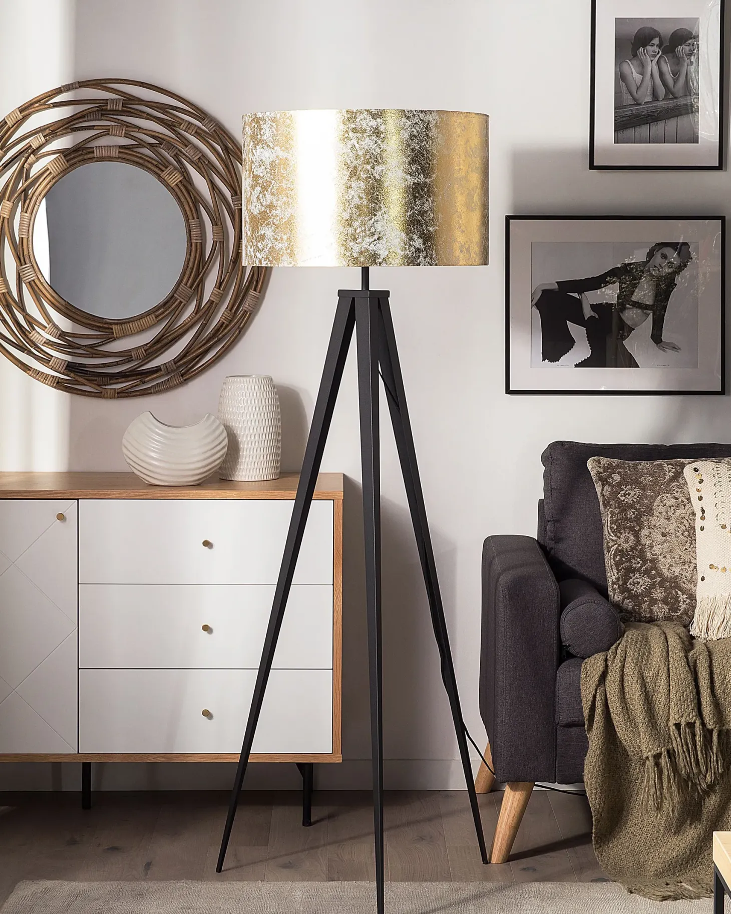 Lampa podłogowa STILETTO Metal Złoty