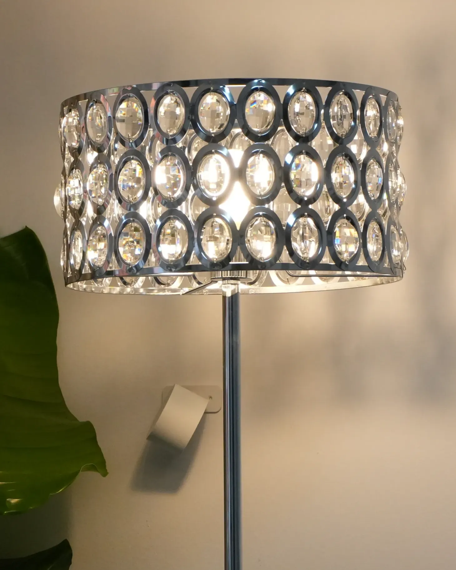 Lampa podłogowa TENNA Kryształ Srebrny