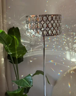 Lampa podłogowa TENNA Kryształ Srebrny