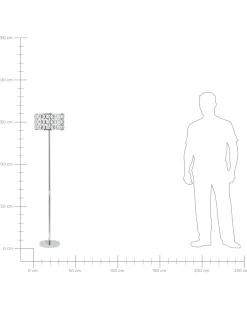 Lampa podłogowa TENNA Kryształ Srebrny
