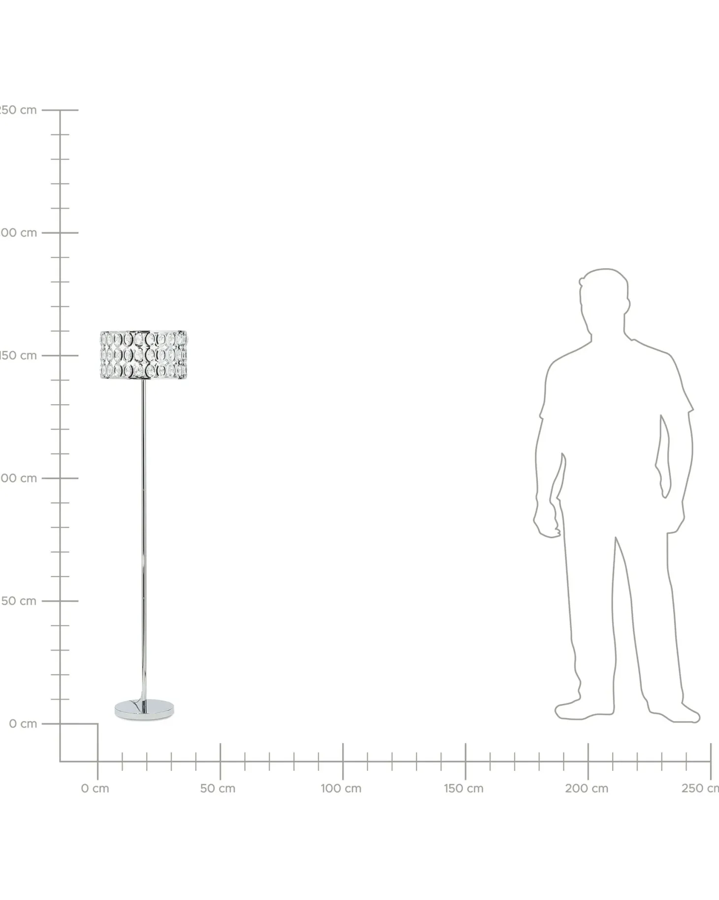 Lampa podłogowa TENNA Kryształ Srebrny